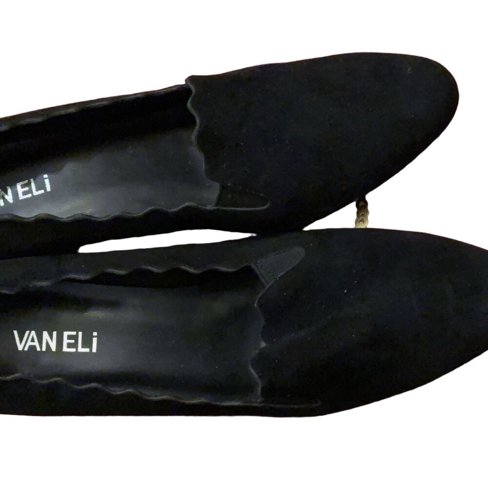 VANELi Darion Women's Black Suede Loafers Size 8.5 W Comfort Slip On Shoes